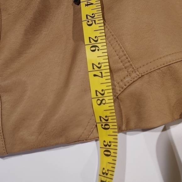 Cj Banks tan Vegan Faux Leather Jacket SZ 3X - Picture 8 of 14